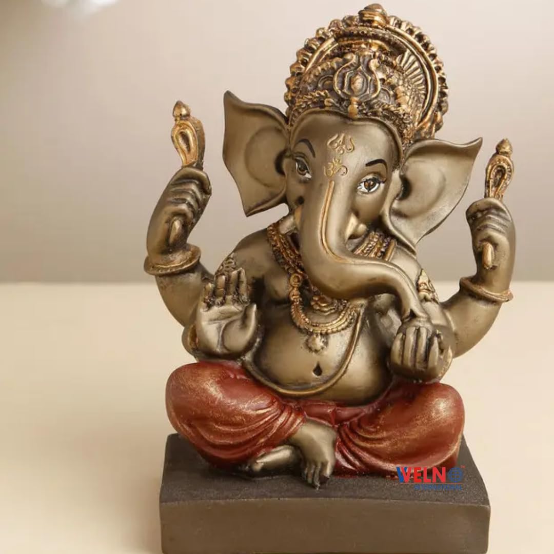 Welno Ganesh Idol For Home Dcor, Pooja - Decorative Ganesha Statue For Pooja And Gift Item (16 Cm X 12.9 Cm)