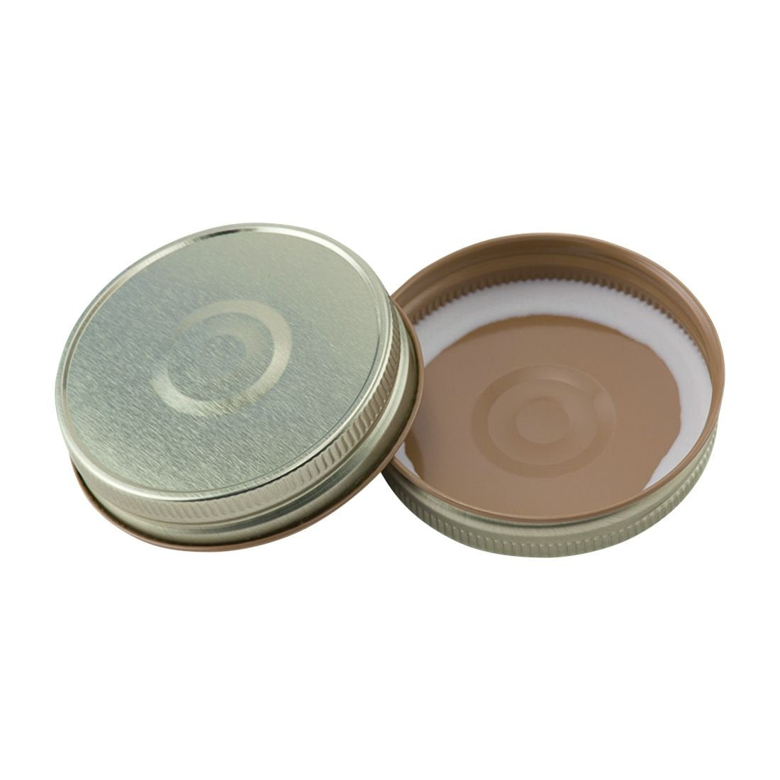 North Mountain Supply - SB70-GD-12 Regular Mouth Metal One Piece Mason Jar Safety Button Lids (Pack of 12, Gold)