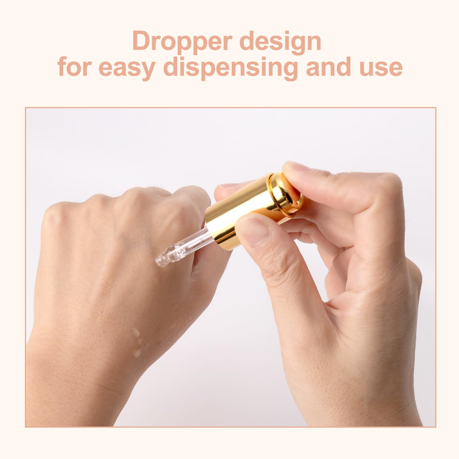 Ellbest 8Pcs 10Ml Clear Press Dropper Bottles, Empty Refillable Essential Oil Bottles Container Perfume Cosmetic Bottle Travel P