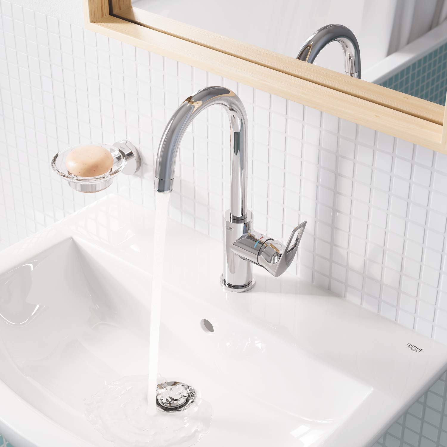 Grohe 40585001 Baucosmopolitan Holder F.Glass/Soap, Starlight Chrome