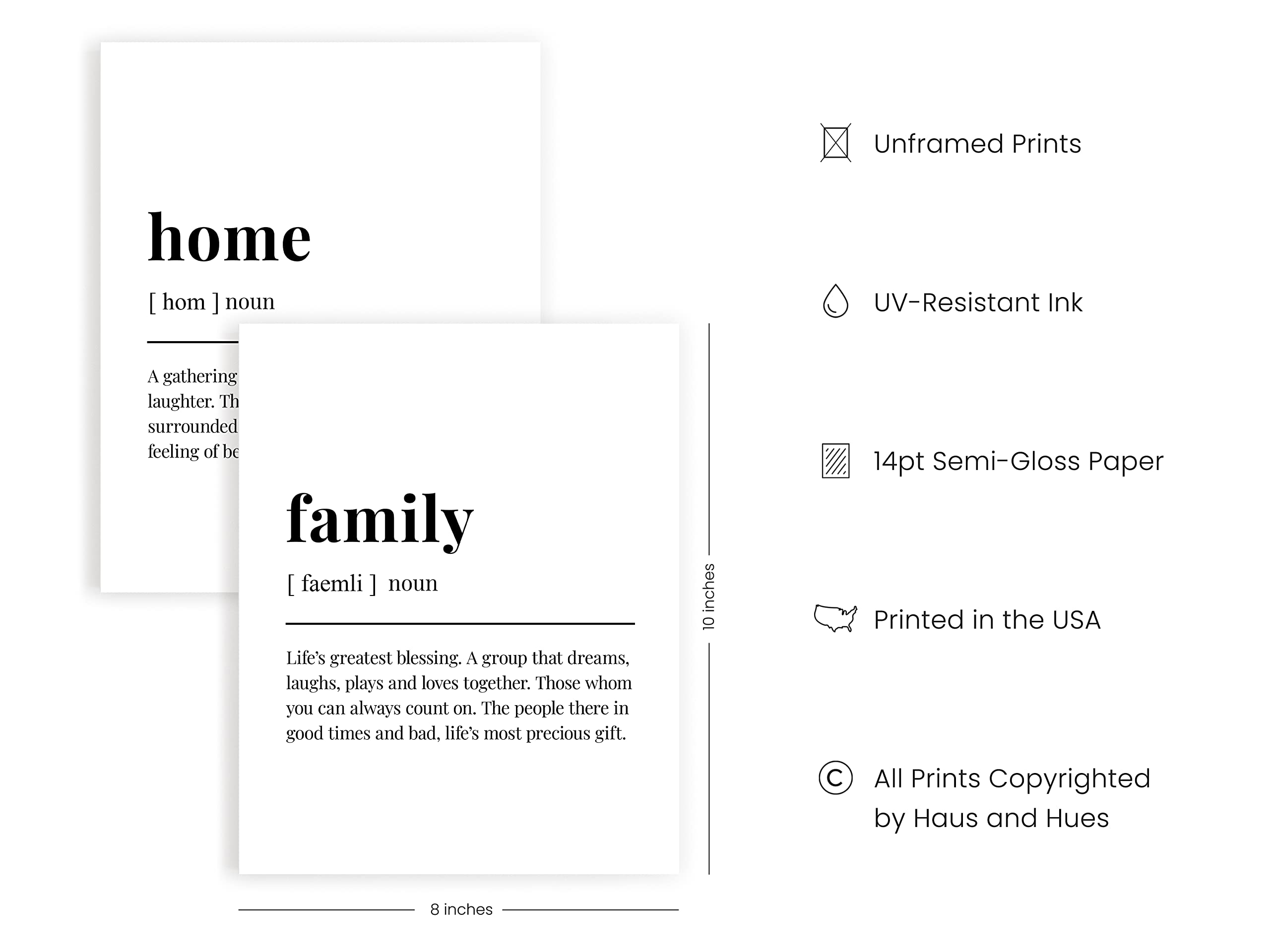 Haus And Hues Family Quotes Wall Art Love Picture Decor, Black And White Pictures For Family Wall Art Black And White Wall Art F