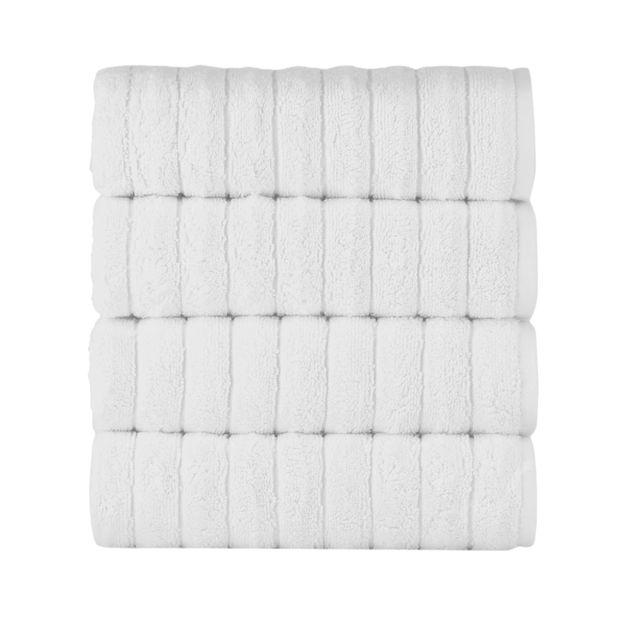 Classic Turkish Towels Ctt Turkish Hand Towels For Bathroom - Jacquard Ribbed 4 Pc Towel Set Made With 100% Turkish Cotton, Spa