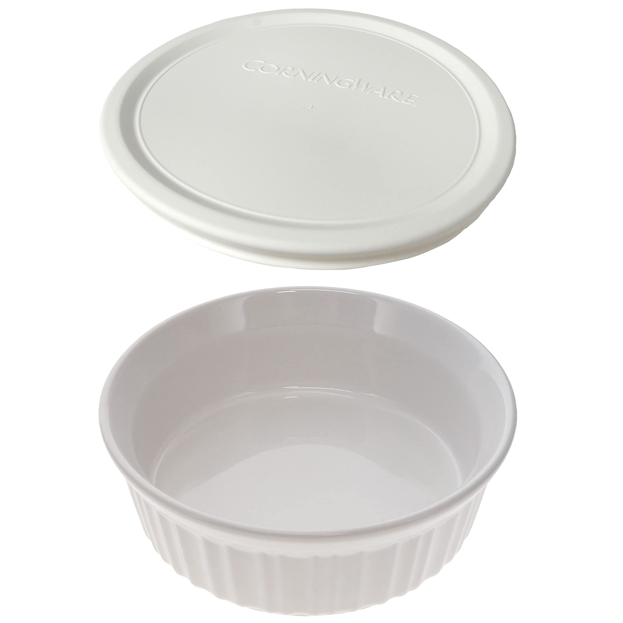CorningWare 24oz Round French White Casserole Dish & F24 Plastic Lid