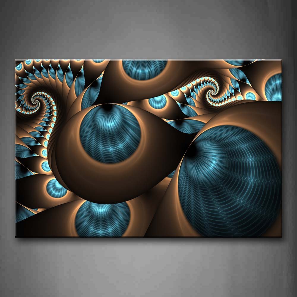 First Wall Art - Abstract Blue Brown Like Several Holes Wall Art Painting The Picture Print On Canvas Abstract Pictures For Home