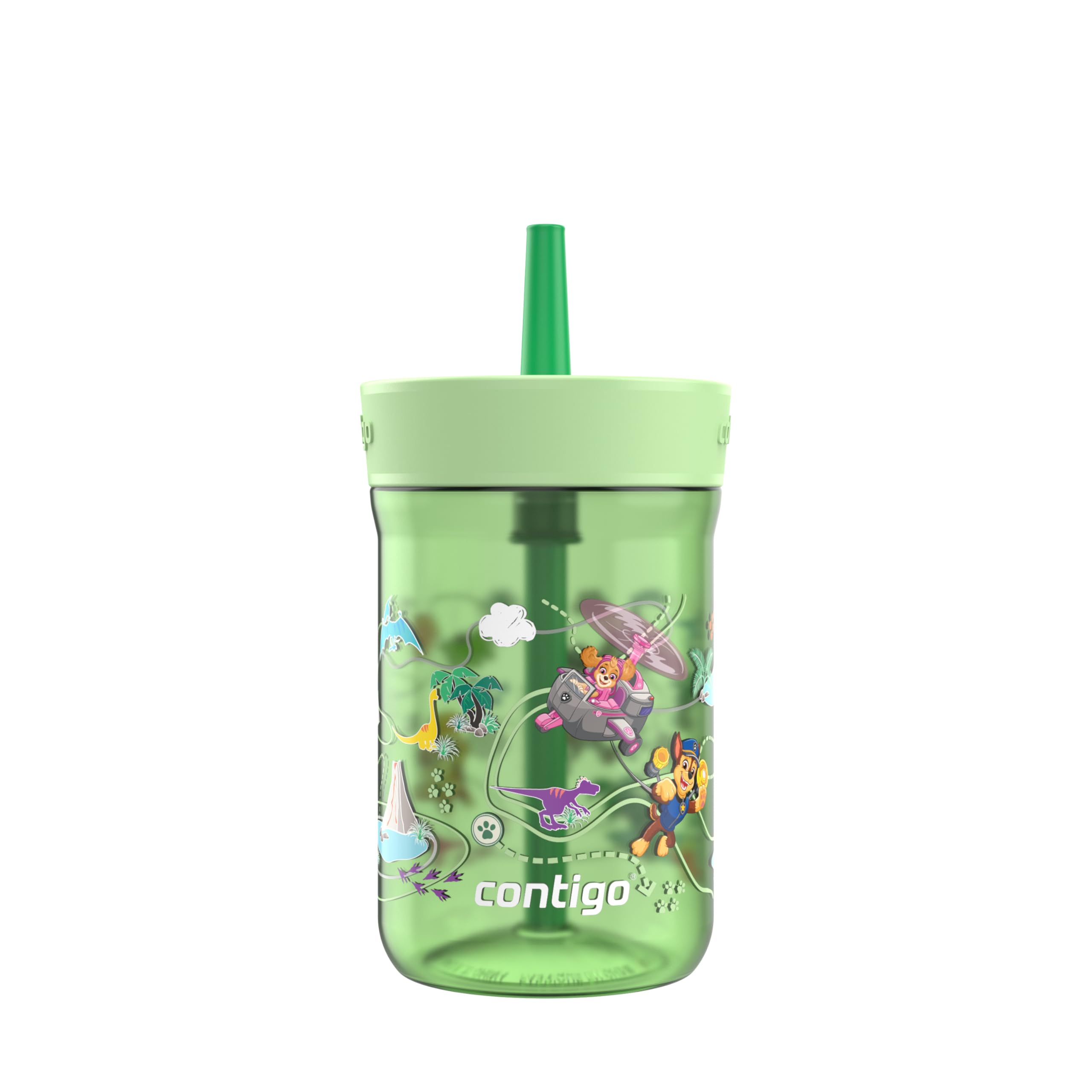 Contigo Leighton Straw Tumbler, 14 oz, Cool Lime (Dogs)