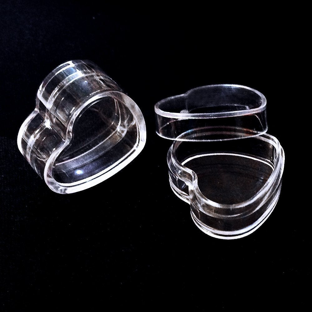 48 New, Empty, Clear, 5 Gram Plastic Heart Shape Pot Jars, Cosmetic Containers-Bh000393