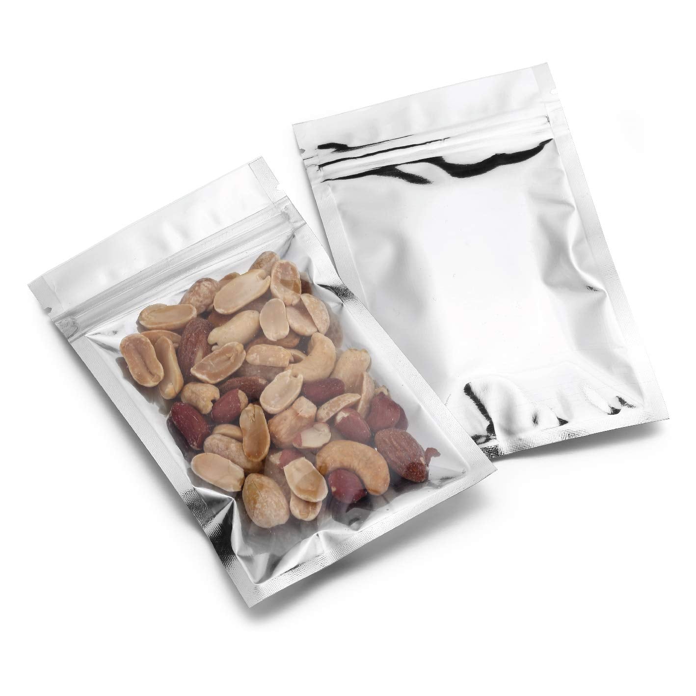 Mylar Bags with Ziplock 3.3 x 5.5 | 100 Sealable Heat Seal Bags for Candy, Food, Medications & Vitamins