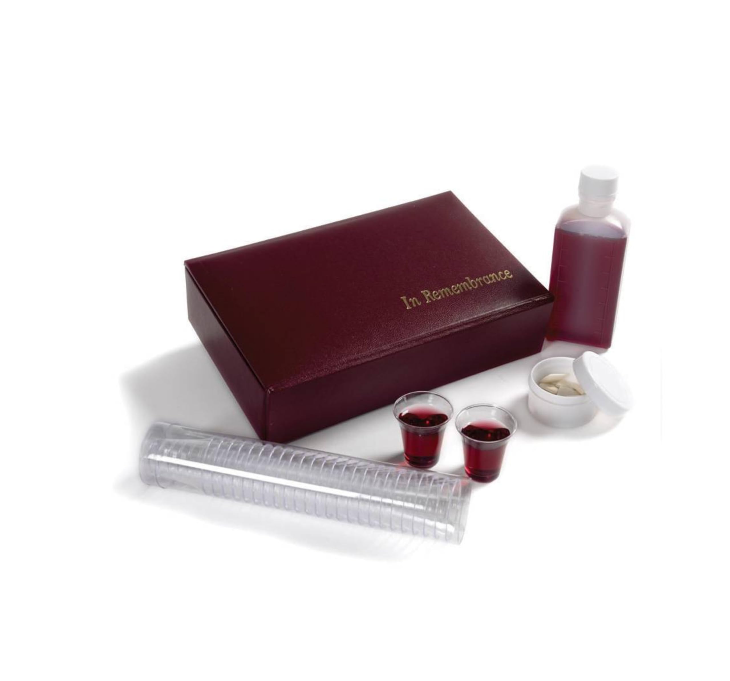BROADMAN CHURCH SUPPLIES Portable Communion Set, Maroon, 25 Cups