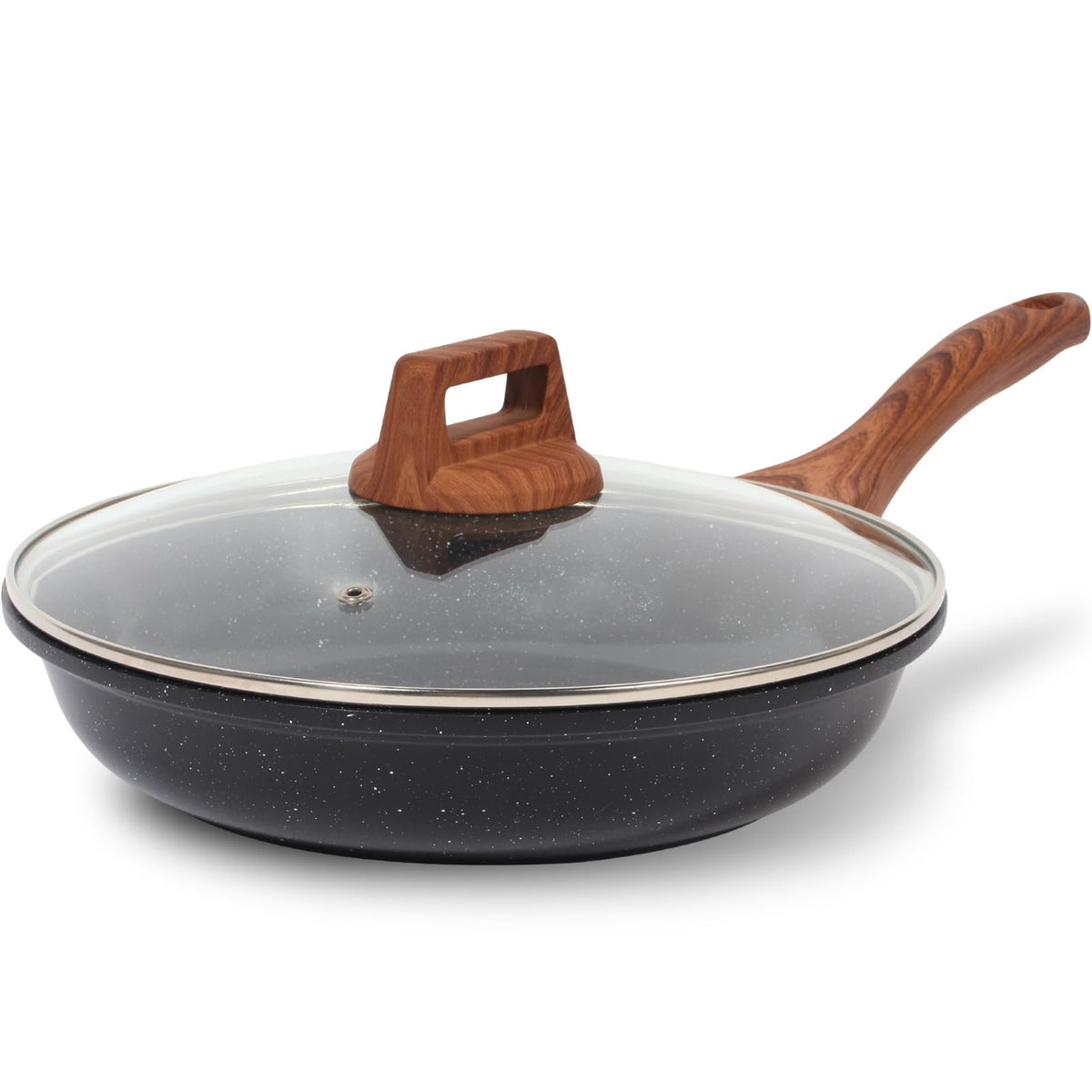 Eslite Life 8 Inch Nonstick Skillet Frying Pan With Lid Egg Omelette Pan, Granite Coating Cookware Compatible With All Stovetops