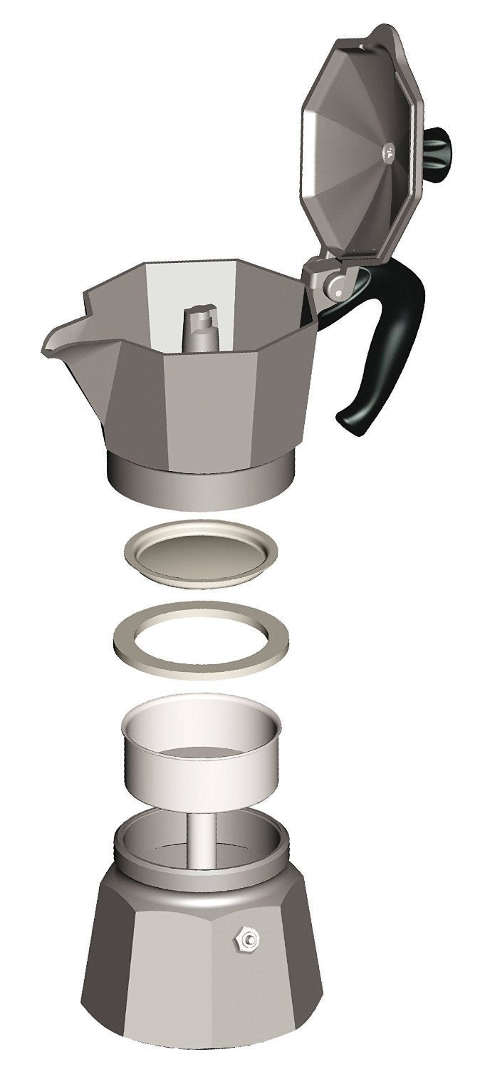 Bialetti - Moka Express: Iconic Stovetop Espresso Maker, Makes Real Italian Coffee, Moka Pot 3 Cups (4.3 Oz - 130 Ml), Aluminium