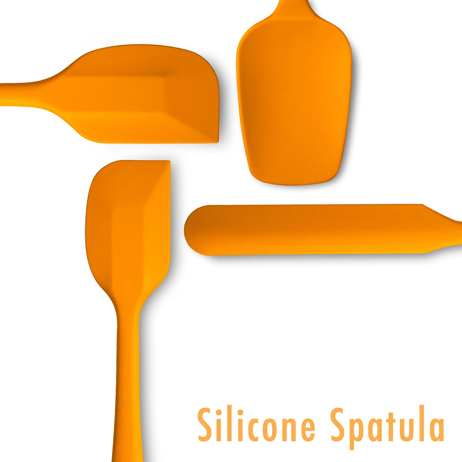 4 Piece Silicone Spatula Set, Flexible Heat Resistant Non-Scratch Baking Cooking Rubber Spatulas With Stainless Steel Core, Oran