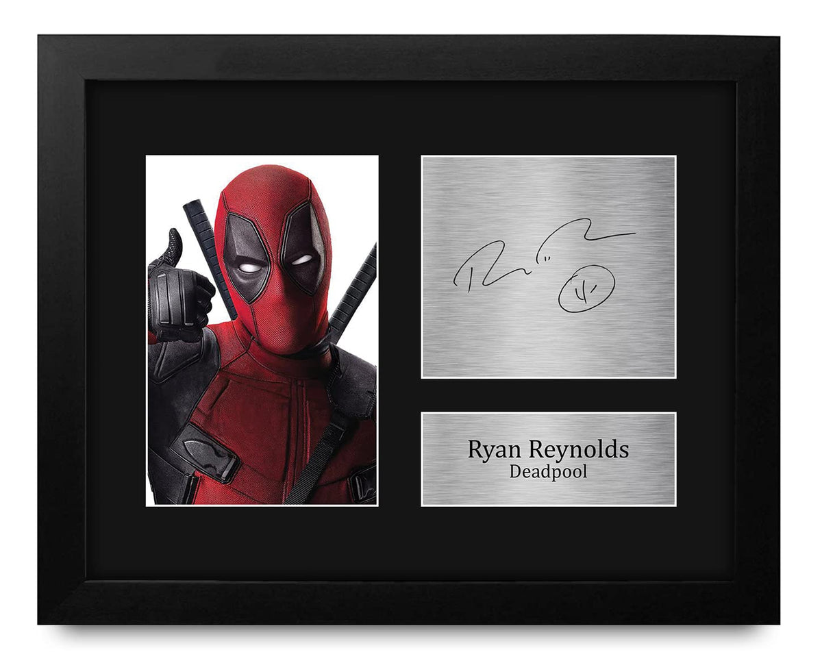 Hwc Trading Usl Framed Ryan Reynolds Gift Printed Autograph Deadpool Gifts Print Photo Picture Display - Us Letter Size
