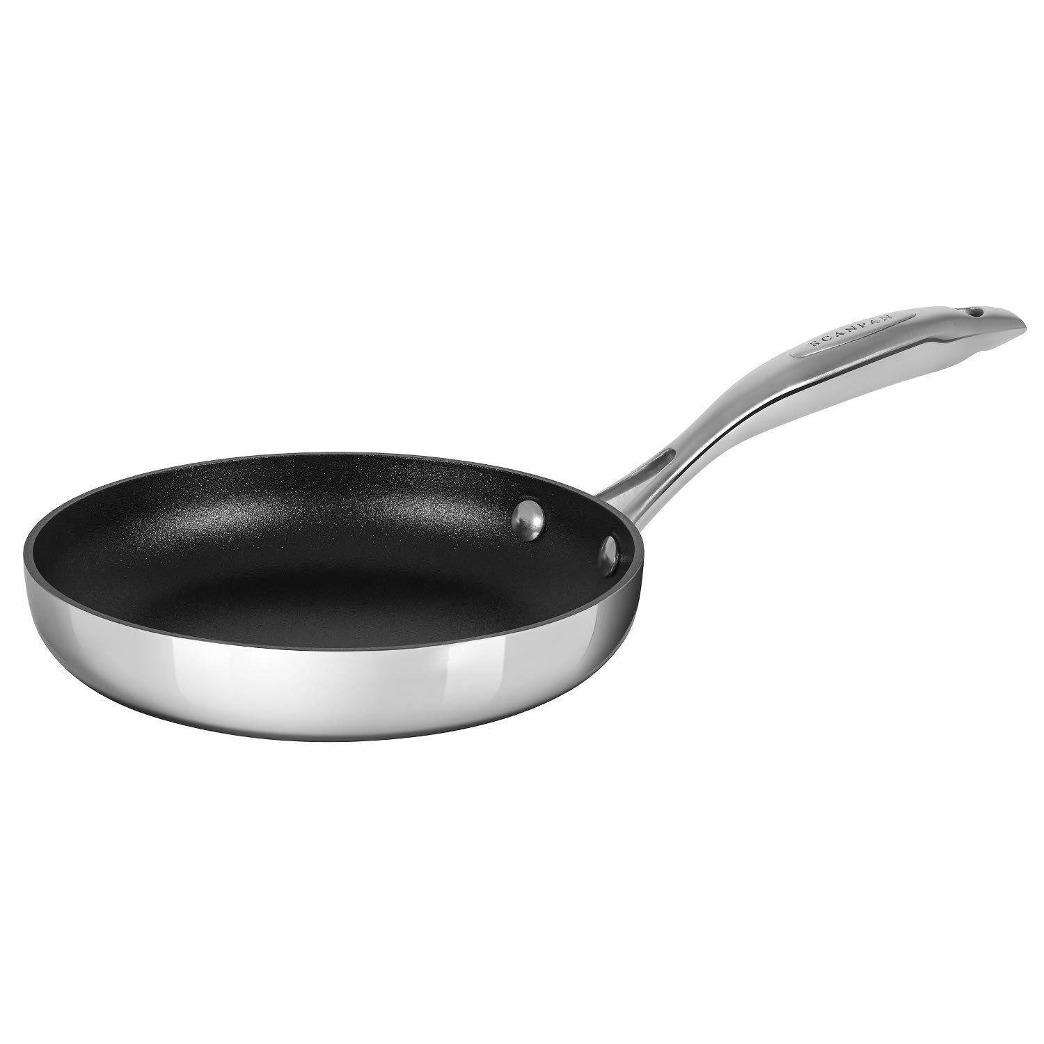 Scanpan HaptIQ 8in Nonstick Induction Suitable Fry Pan, Mirror Polished Stainless Exterior