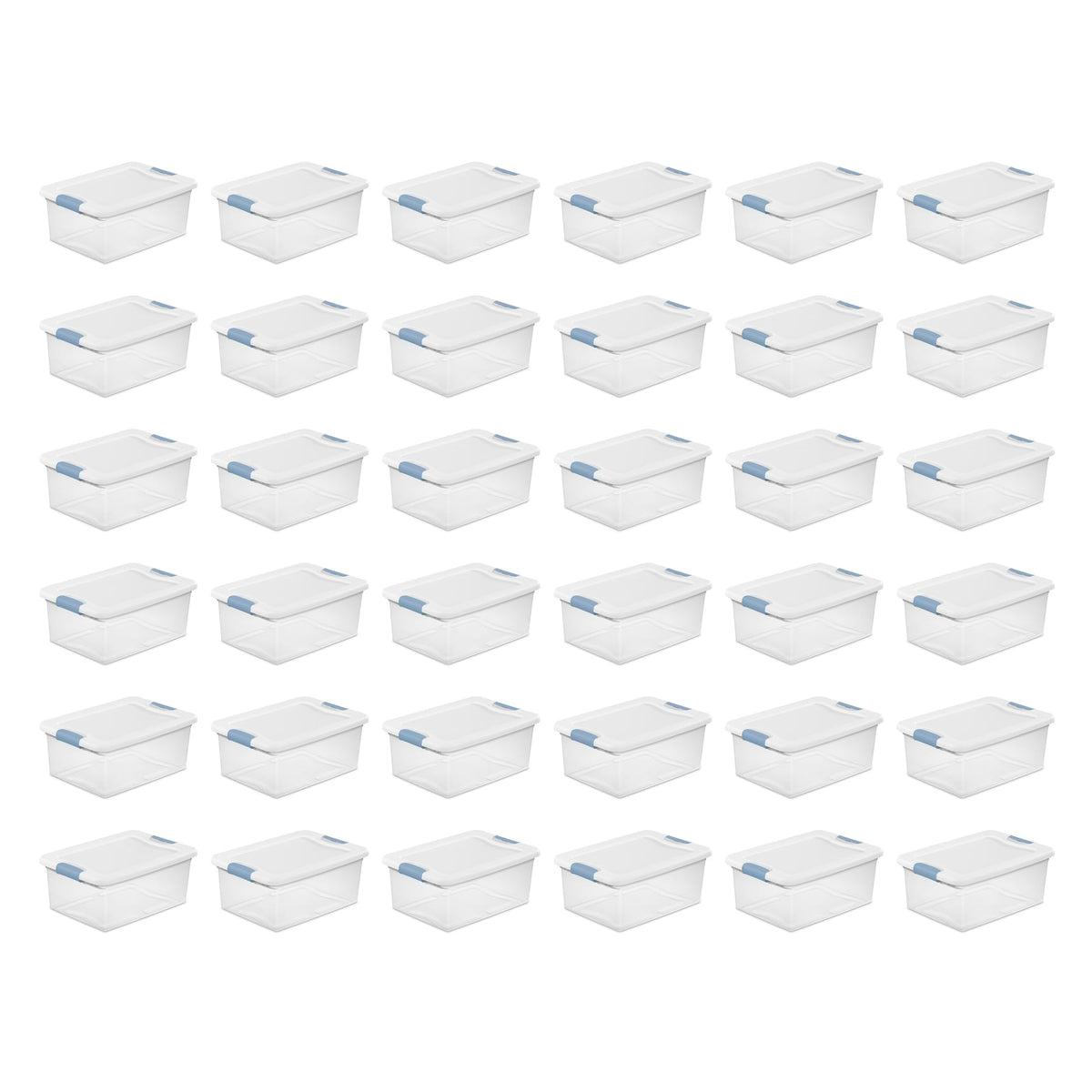 Sterilite 36-Pack Latching Box, Stackable Storage Bins With Lids, Clear Plastic, 15 Quart