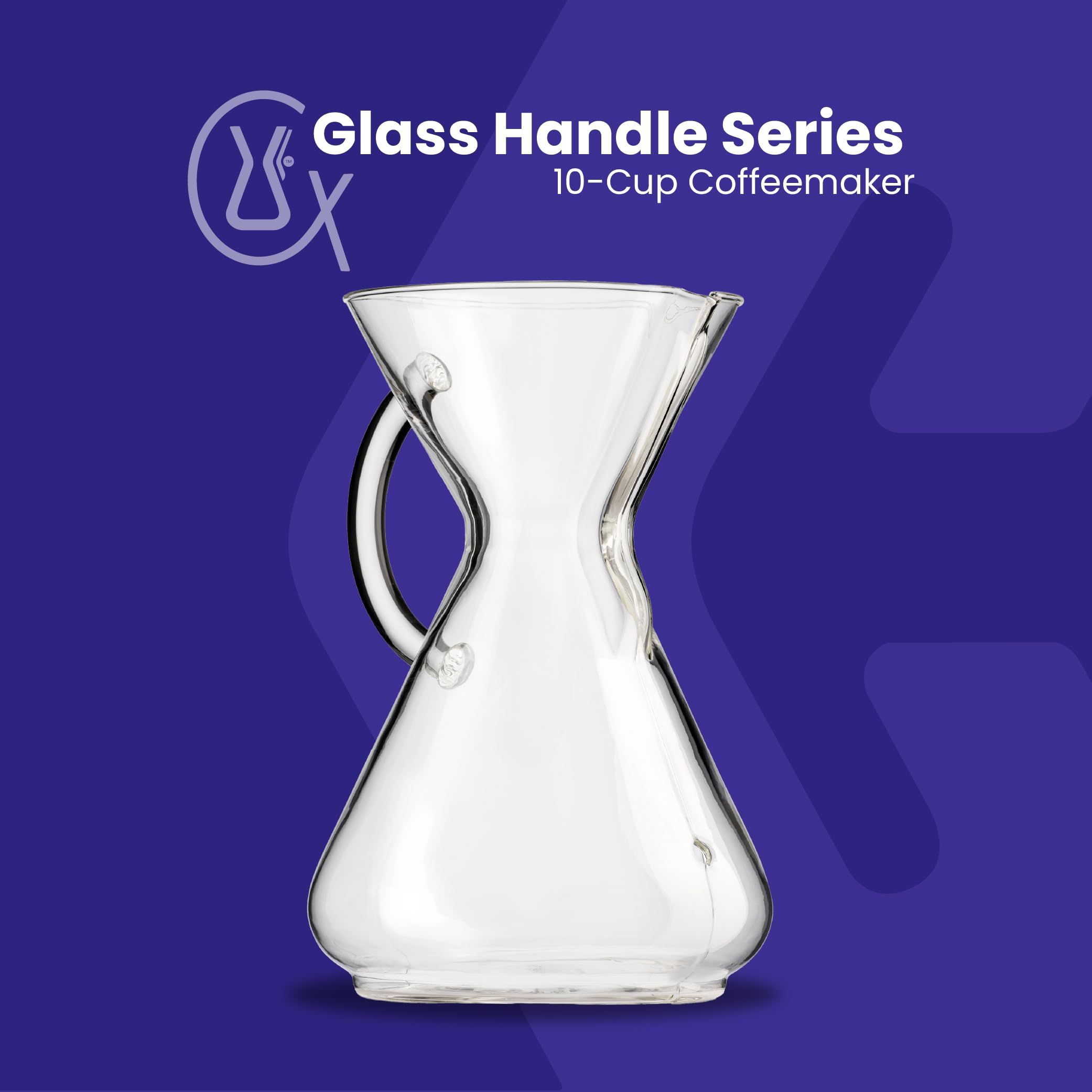 chemex Pour-Over glass coffeemaker - glass Handle Series - 10-cup - Exclusive Packaging