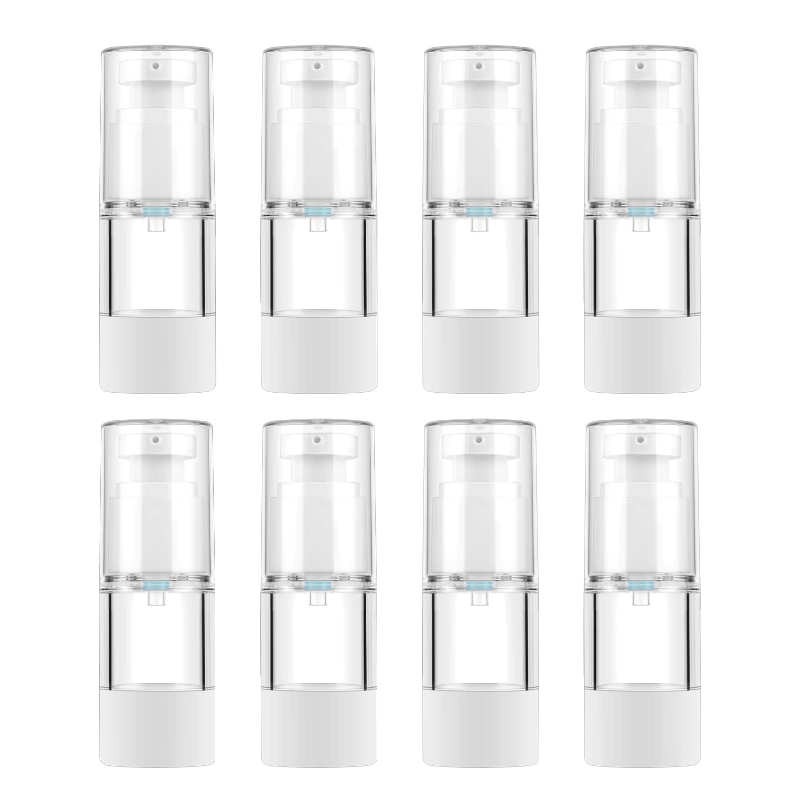 Longway 0.5Oz 15Ml Clear Airless Cosmetic Cream Pump Bottle Travel Size Dispenser Refillable Containers/Foundation Travel Pump B
