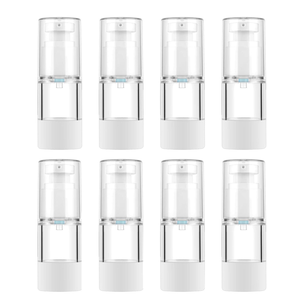 Longway 0.5Oz 15Ml Clear Airless Cosmetic Cream Pump Bottle Travel Size Dispenser Refillable Containers/Foundation Travel Pump B