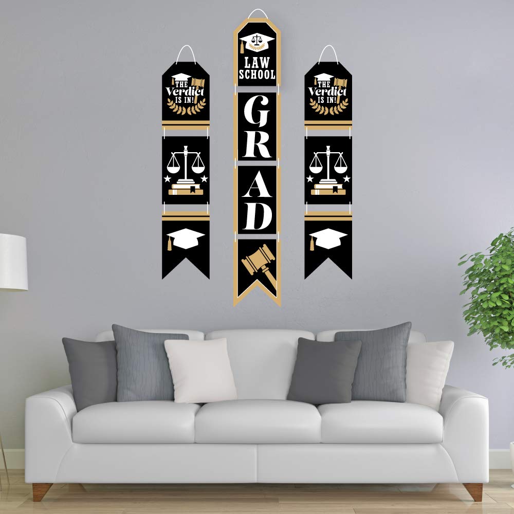 Big Dot Of Happiness Law School Grad - Hanging Vertical Paper Door Banners - Future Lawyer Graduation Party Wall Decoration Kit