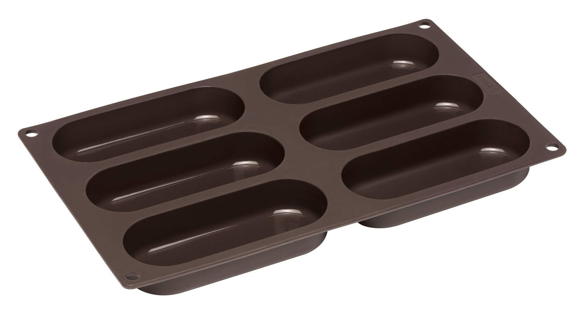 Lurch Hot Dog Buns Mold | Silicone Non-Stick Flexiform Baking Pan | 5 Inch Hotdog Finger Food Snack Bread, Rolls, Cake And Eclai