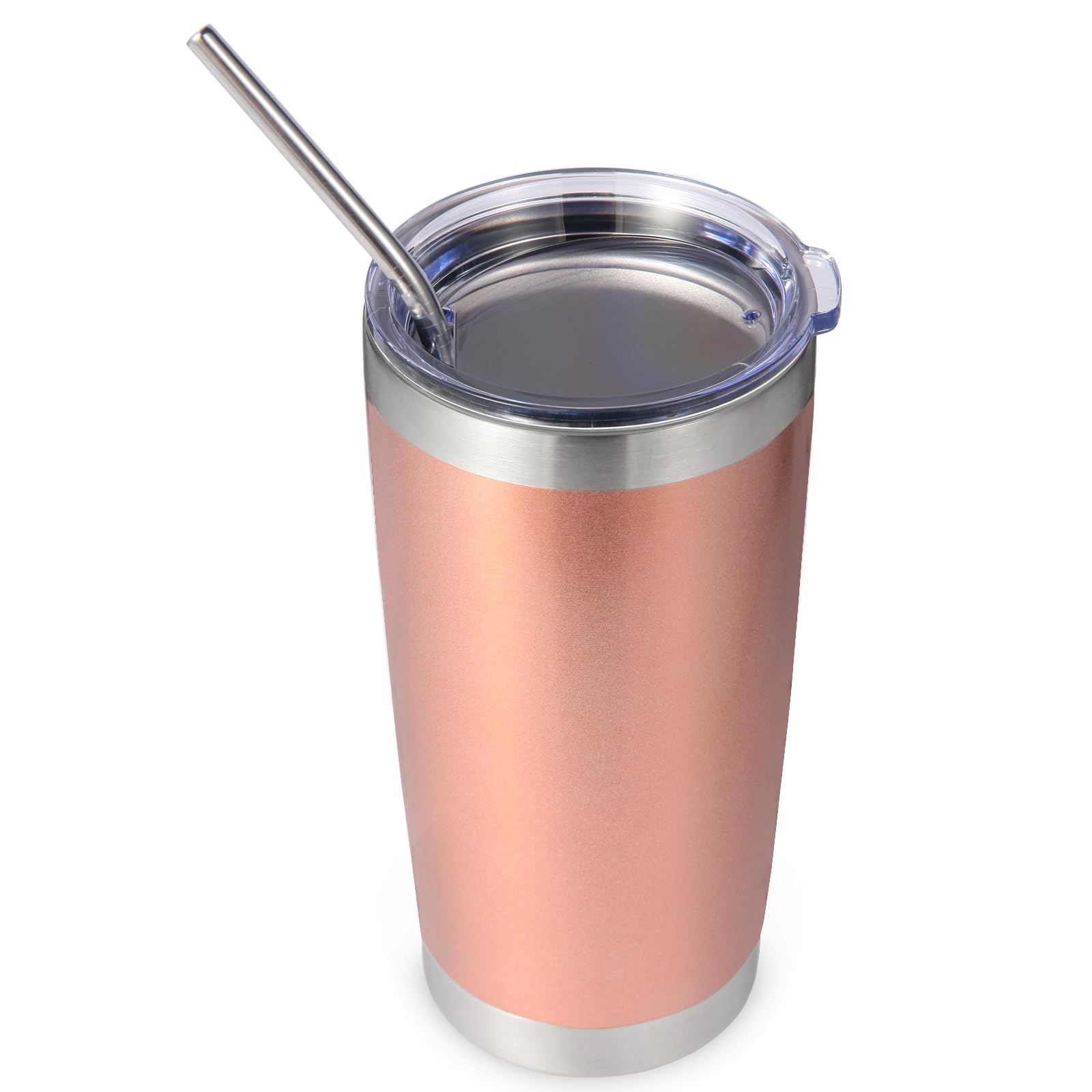 Volhoply 20oz Stainless Steel Tumbler with Lid and Straw,Double Wall Insulated Travel Iced Coffee Mug Fits Cup Holder,Powder Coa