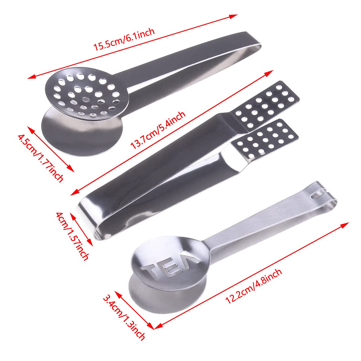 4 Pcs Stainless Steel Tea Bag Tongs Teabag Squeezer Strainer Holder Grip Metal Spoon Mini Sugar Clip Kitchen Bar Tools