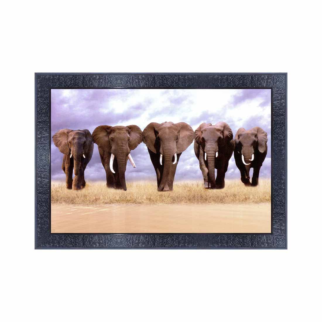 Pnf Poster And Frames Elephant Wall Painting With Acrylic Sheet | For Living Room, Bedroom | Home Decoration Item | Best Gifting