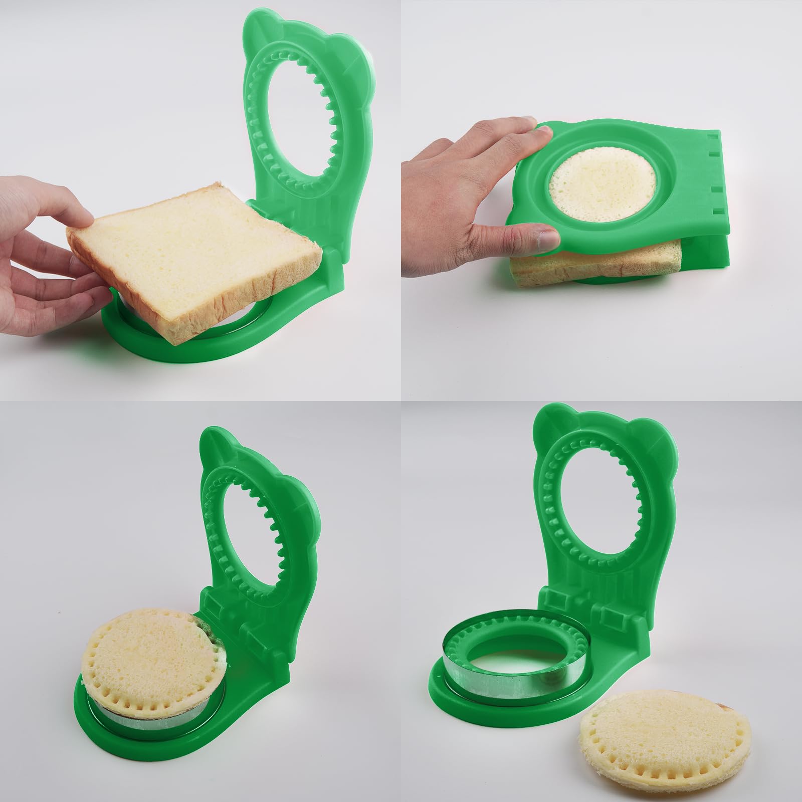 Green Sandwich Cutter - Perfect For Sandwiches, Cookies, And Diy Creations, Sandwich Cutter And Sealer, Crustless Bread Sandwich