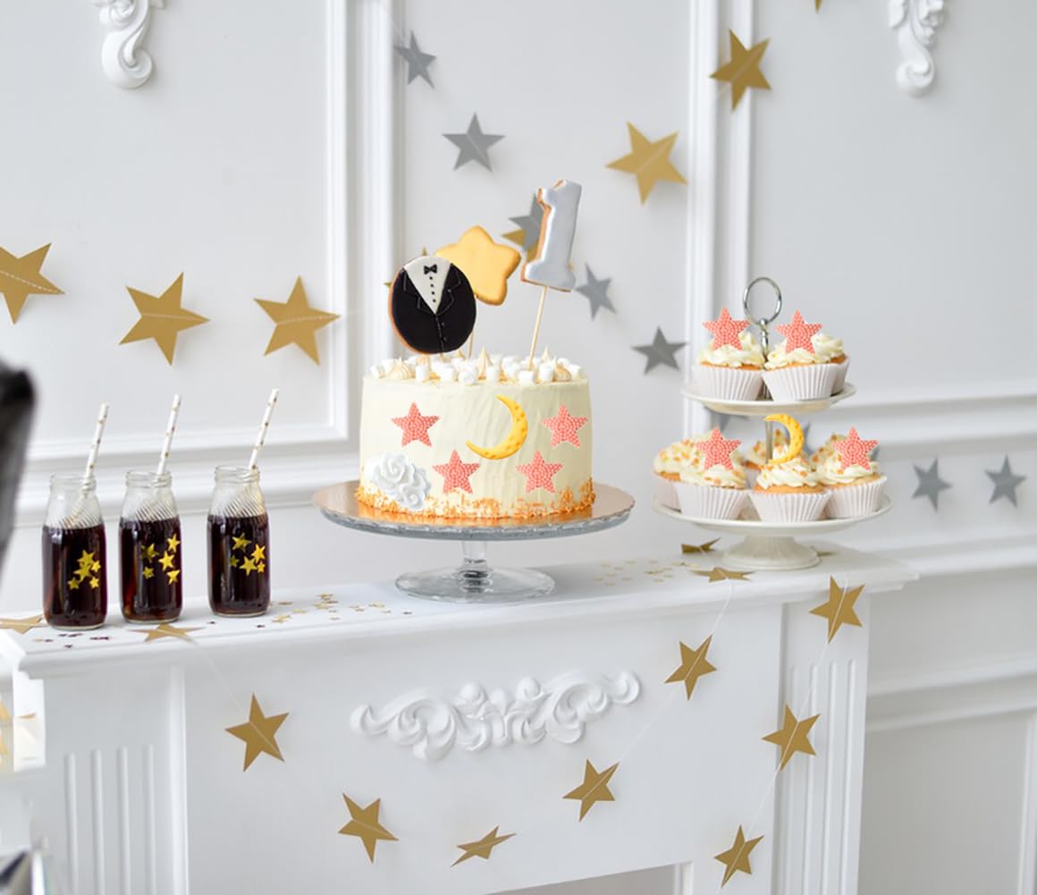 2Pcs Moon And Star Molds Silicone, Cloud Fondant Mold Moon Star Cloud Chocolate Molds For Chocolate Candy Baking Sugar Cakes Dec