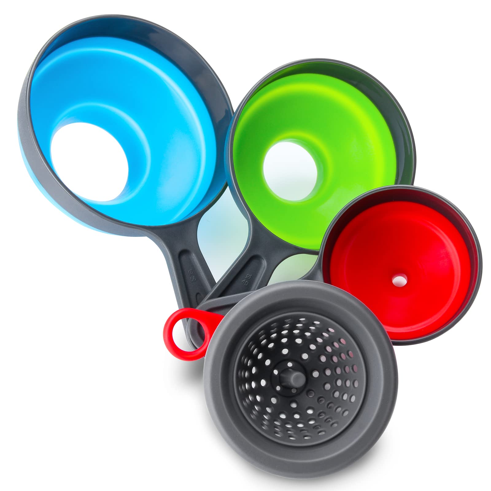 Funnel With Strainer For Kitchen Use, Dokpod Funnels For Filling Bottles, Wide Mouth Canning Funnel, Funnel With Filter, Collaps
