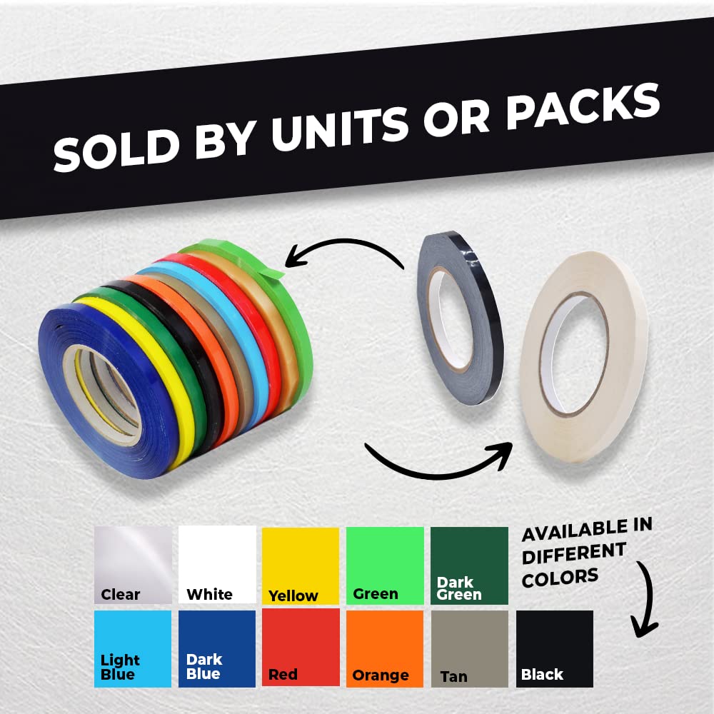 WOD Yellow Produce Poly Bag Sealing Tape, 3/8 inch x 180 yds. (Pack of 10) for Packaging and Sealing of Meat, Gifts, or Ice Bags