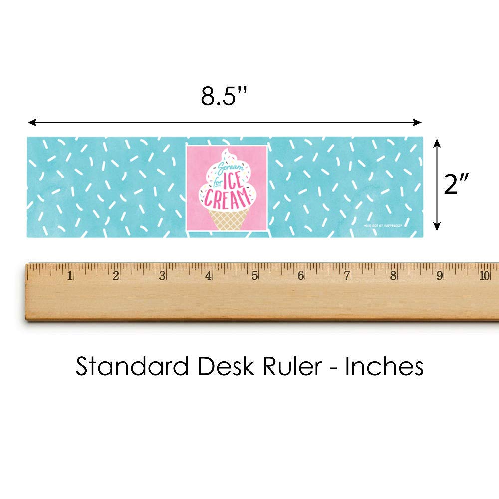 Big Dot Of Happiness Scoop Up The Fun - Ice Cream - Sprinkles Party Water Bottle Sticker Labels - Set Of 20