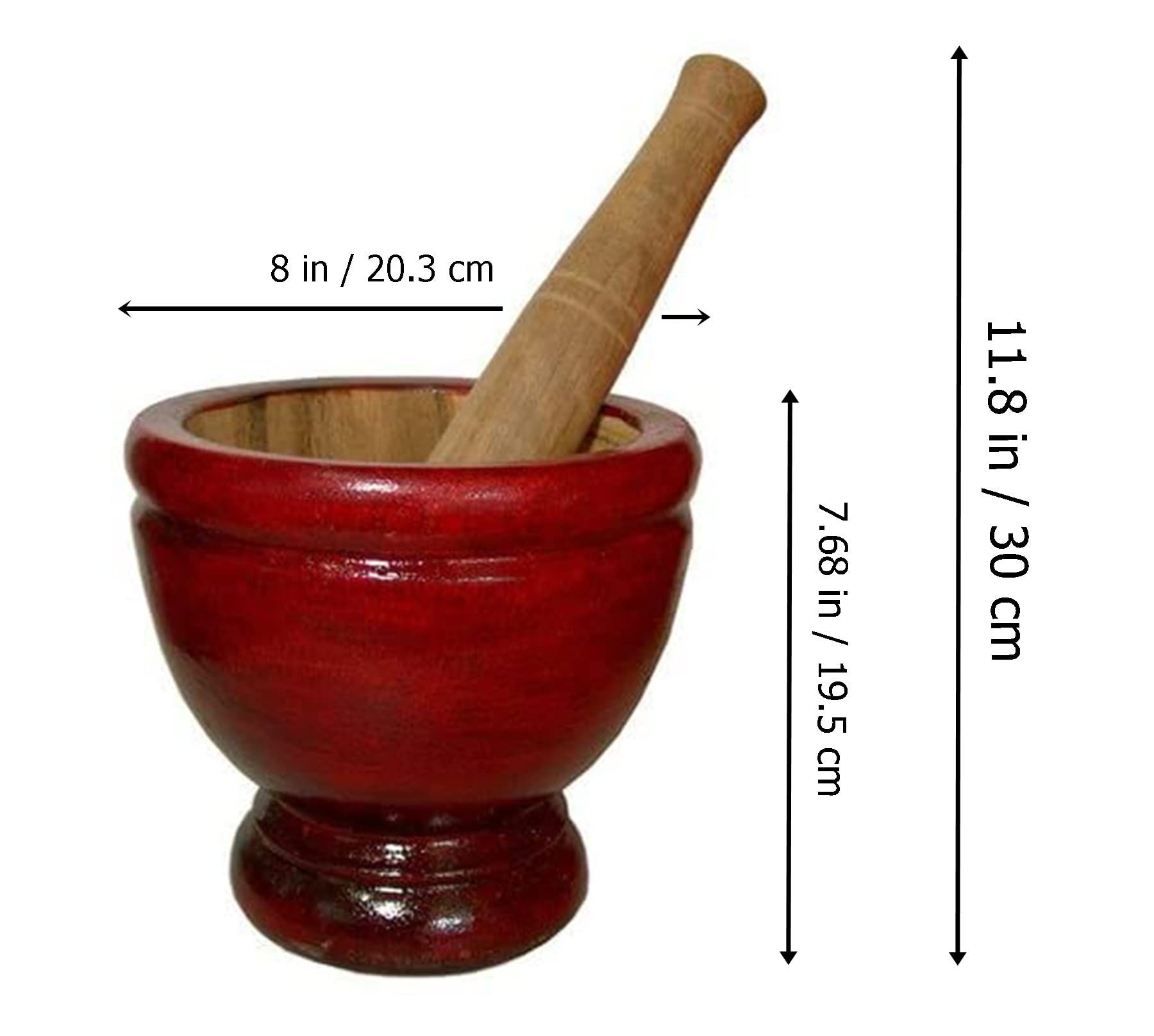 Sellergiveorbuy 8 Inches Thai Mortar Pestle Grinding Cookware Thai Food Papaya Salad Kitchen Tool From Thailand