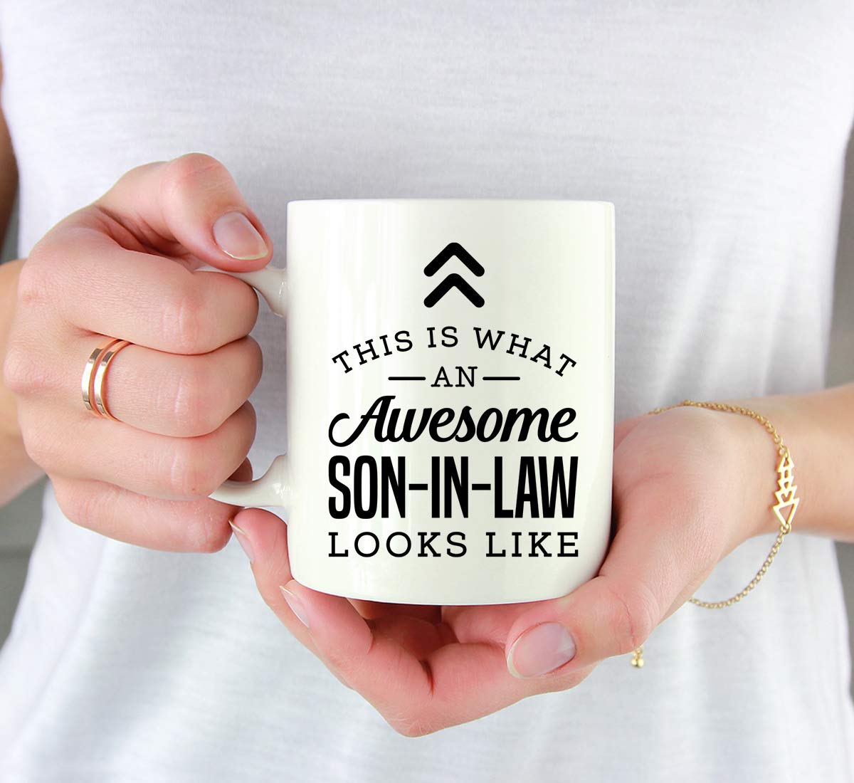 Andaz Press 11oz. Ceramic Coffee Tea Mug Gift, This is What an Awesome Son-in-Law Looks Like, 1-Pack, Birthday Gift Ideas Cowork