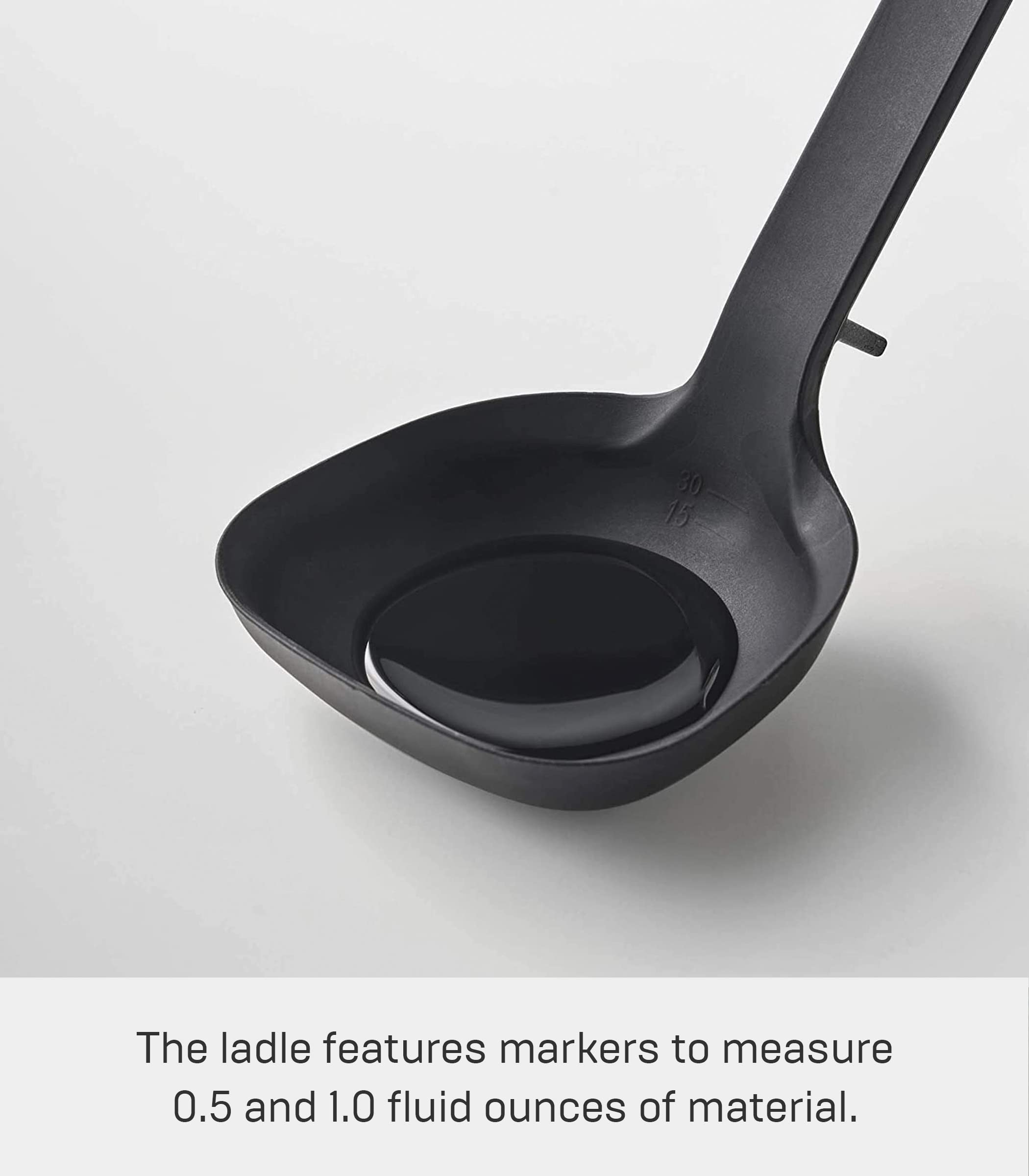 Yamazaki Home Tower Silicone Ladle - Ladle - Silicone, Black