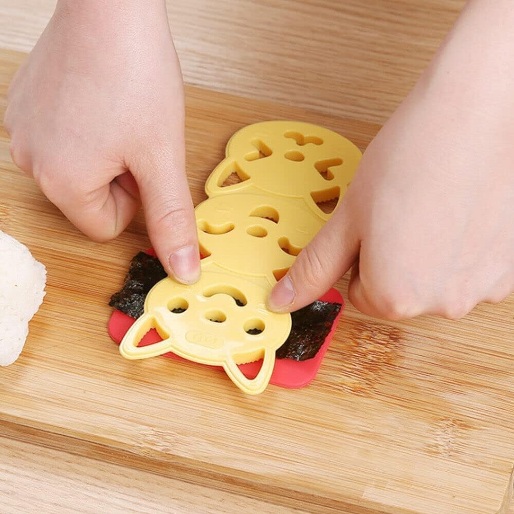 Fellibay Bento Accessories Sushi Mold Rice Ball Mold Cartoon Cat Pattern Sushi Bento Nori Kitchen Rice Decor Kits Sandwich Diy K