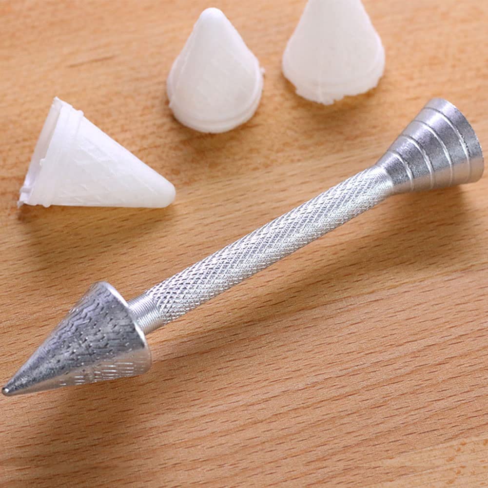 2Pcs Baking Pastry Cone Holder Aluminum Alloy Cake Decorating Rod Baking Cone Icing Cream Rose Flower Sticks Cake Decoration Too