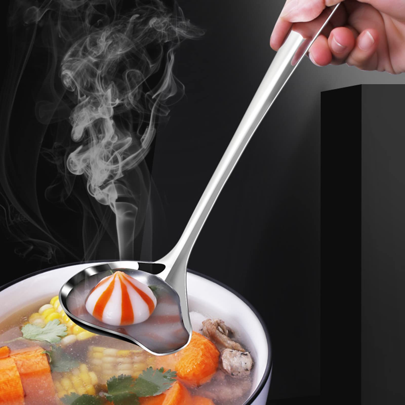 2 PCS Gravy Ladle with Pour Spout  10.6 inch Long Handle Sauce Ladle  Stainless Steel Saucier Drizzle Spoon for Spooning Gravies Sauces Dressings Kitchen Utensil