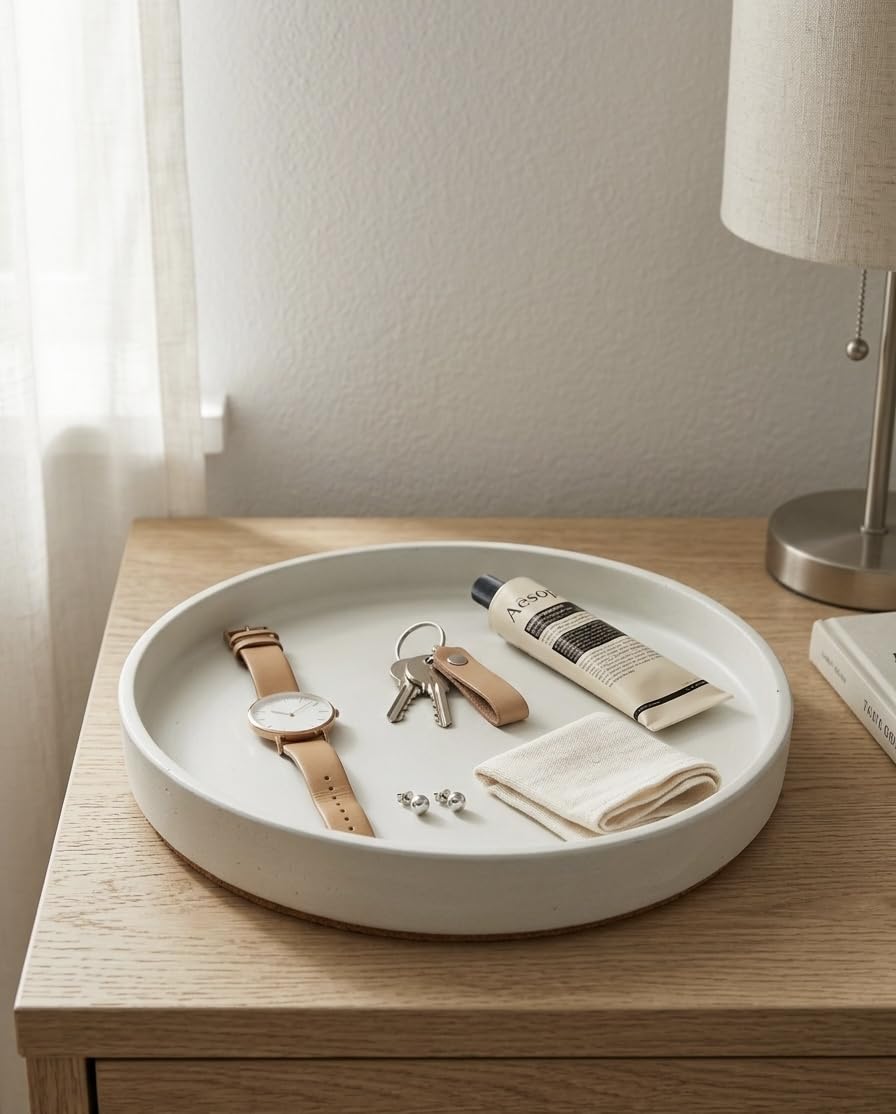 Treetrunk Concrete Round Shaped Jewelry Storage Tray | Perfect Catch For Your Favorite Jewelry Pieces | Stylish Way To Organize 