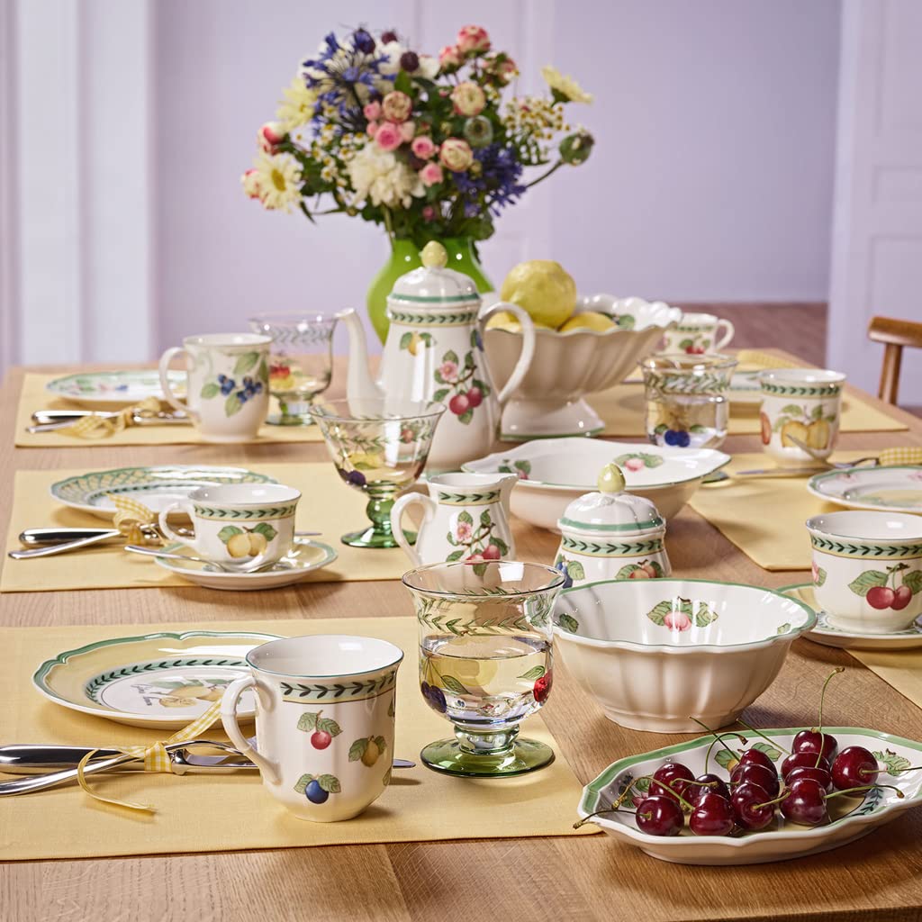 Villeroy & Boch French Garden Fleurence Pickle Dish/Gravy Stand, 9.5 In, Premium Porcelain, White/Multicolored