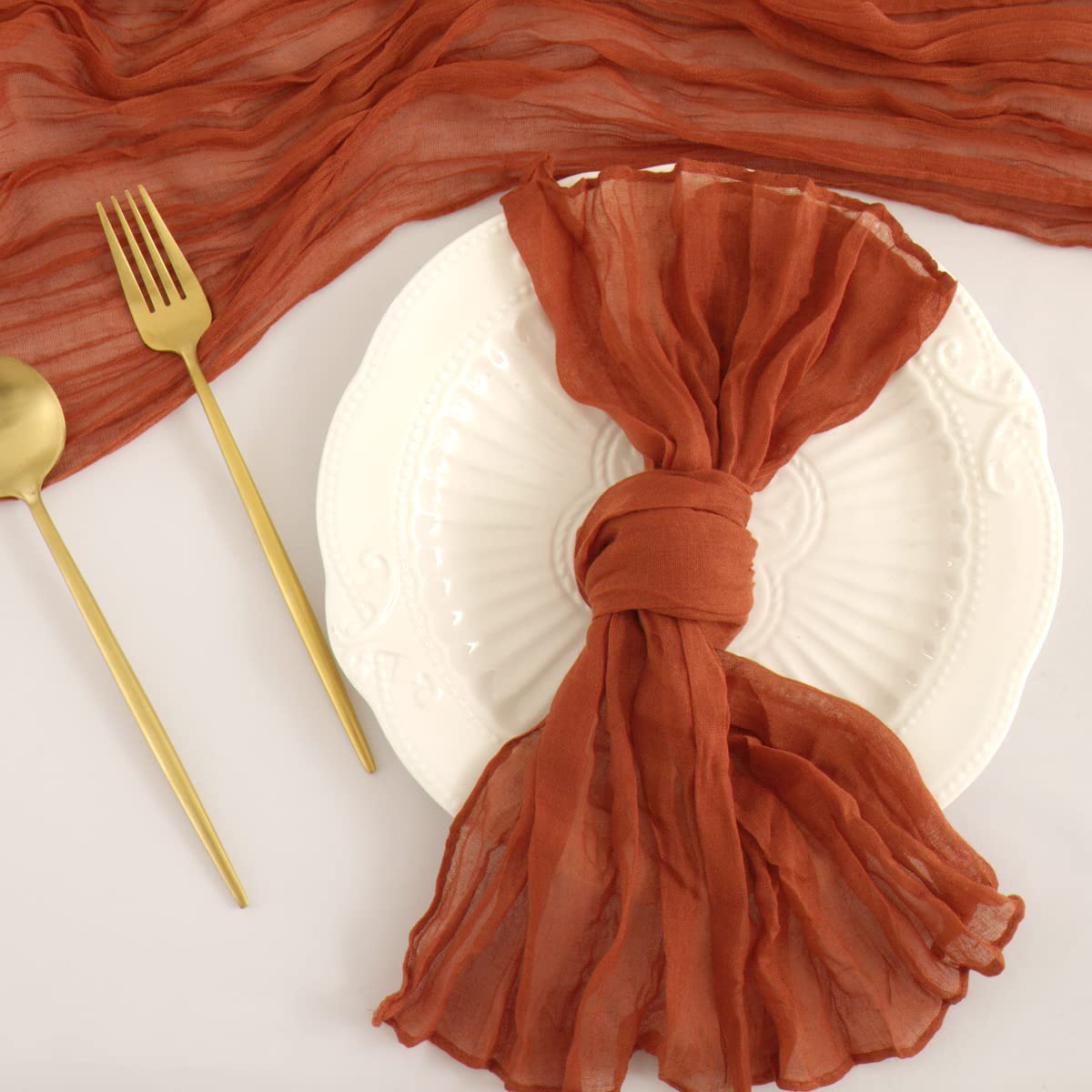 Socomi Terracotta Cheesecloth Napkins Easter Spring Napkins Set Of 10 Boho Washable Dinner Table Napkins For Wedding Party Baby