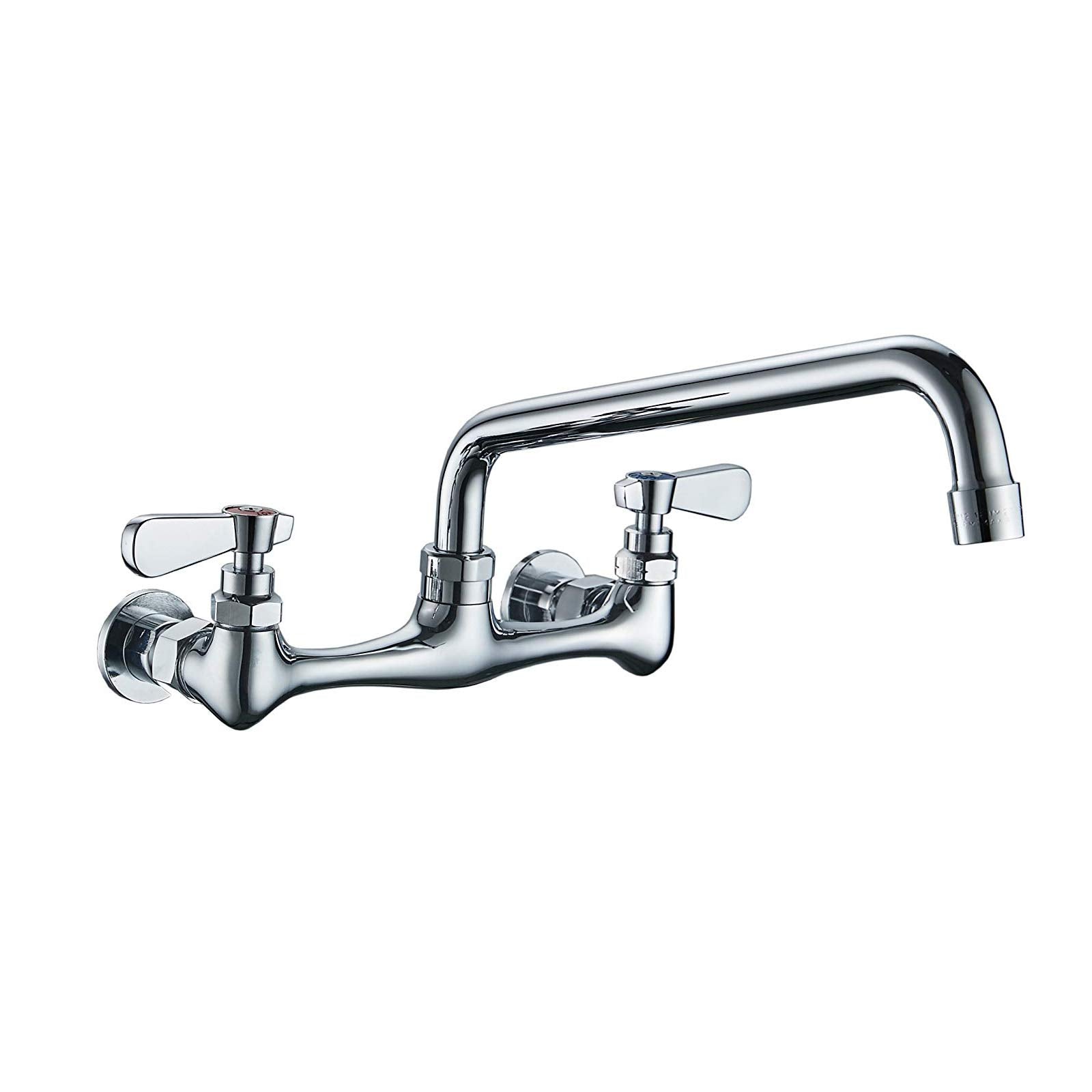 Kitchen Faucet Wall Mount Commercial Sink Faucet Kitchen Utility Laundry 8 Swivel Spout 2 Dual Handle Restaurant Chrome Mixer Ta