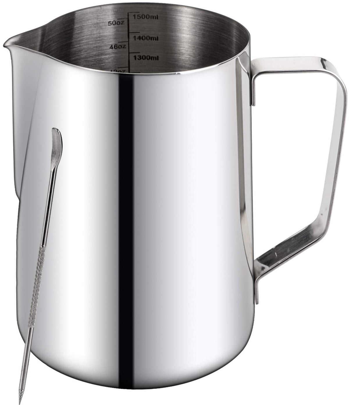 Nicunom 50Oz Milk Frothing Pitcher, Stainless Steel Coffee Tools Cup Steaming Pitchers With Decorating Art Pen, Milk Coffee Capp