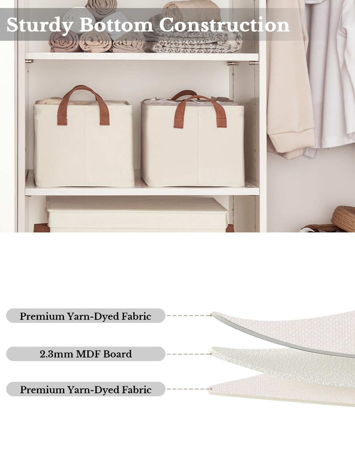Storageworks Storage Bins, Fabric Storage Bins For Shelves, Storage Baskets With Metal Frame, Closet Baskets And Bins With Handl