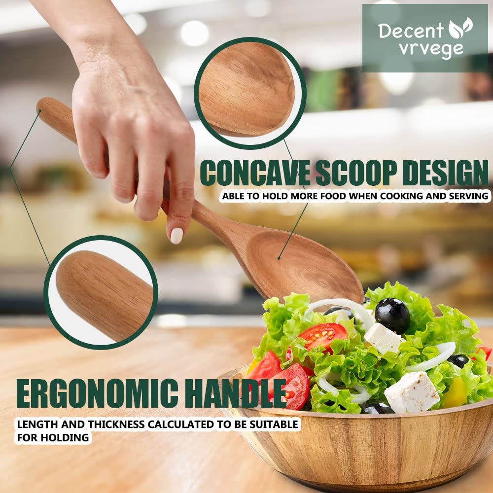 Wooden Spoons For Cooking, Healthy Acacia Wood Spoon Scoops, Kitchen Serving Spoon Set Of 3, Food Servers Ladle, Cooking Utensil