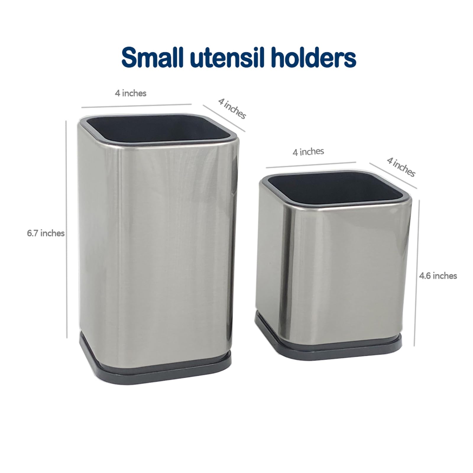 Wskc 2Pc Kitchen Utensil Holder Flatware Caddy Stainless Steel