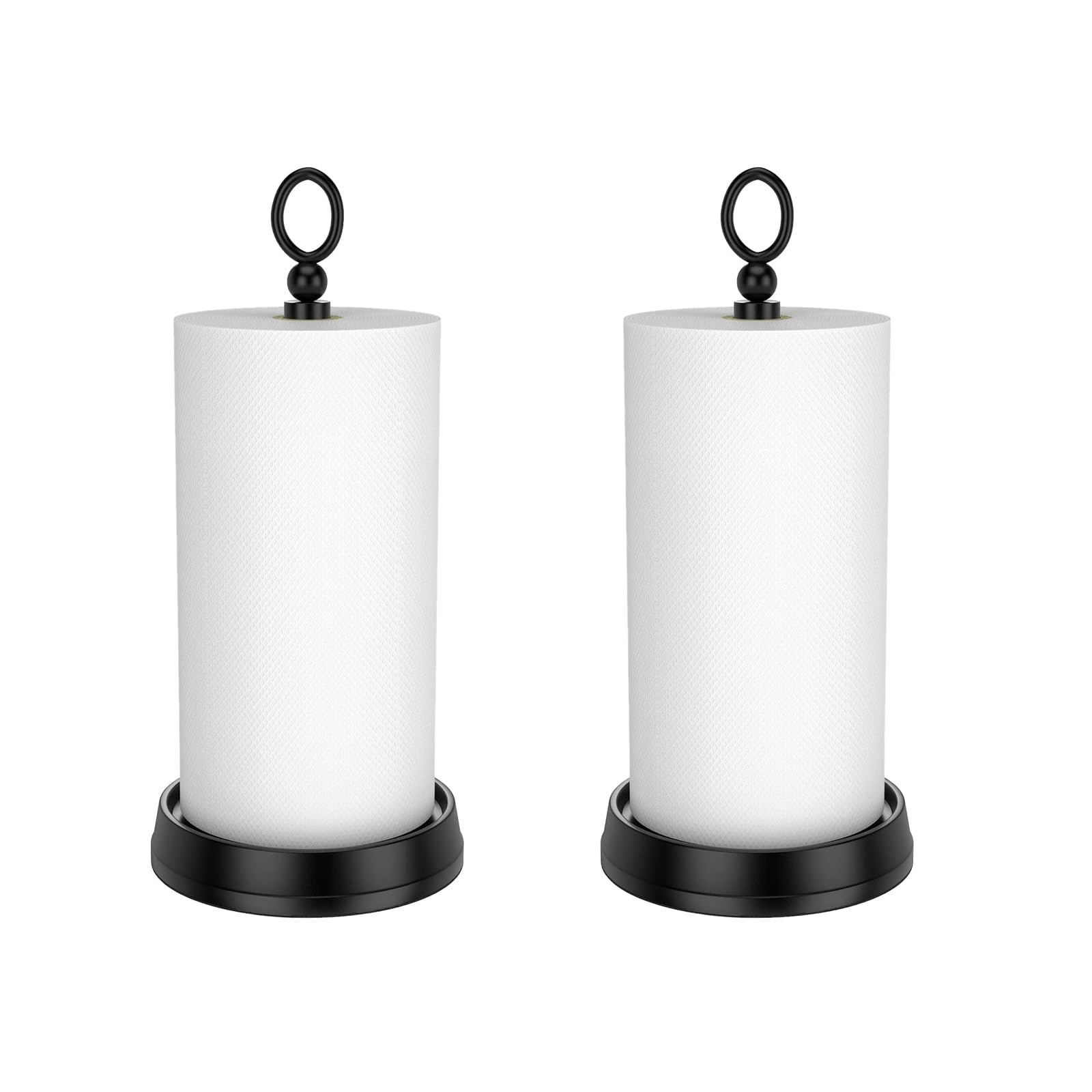 Kasunto Standing Paper Towel Holder, Non-Slip Paper Towel Roll Holder for Bathroom, Stainless Steel Kitchen Paper Towel Stand Co
