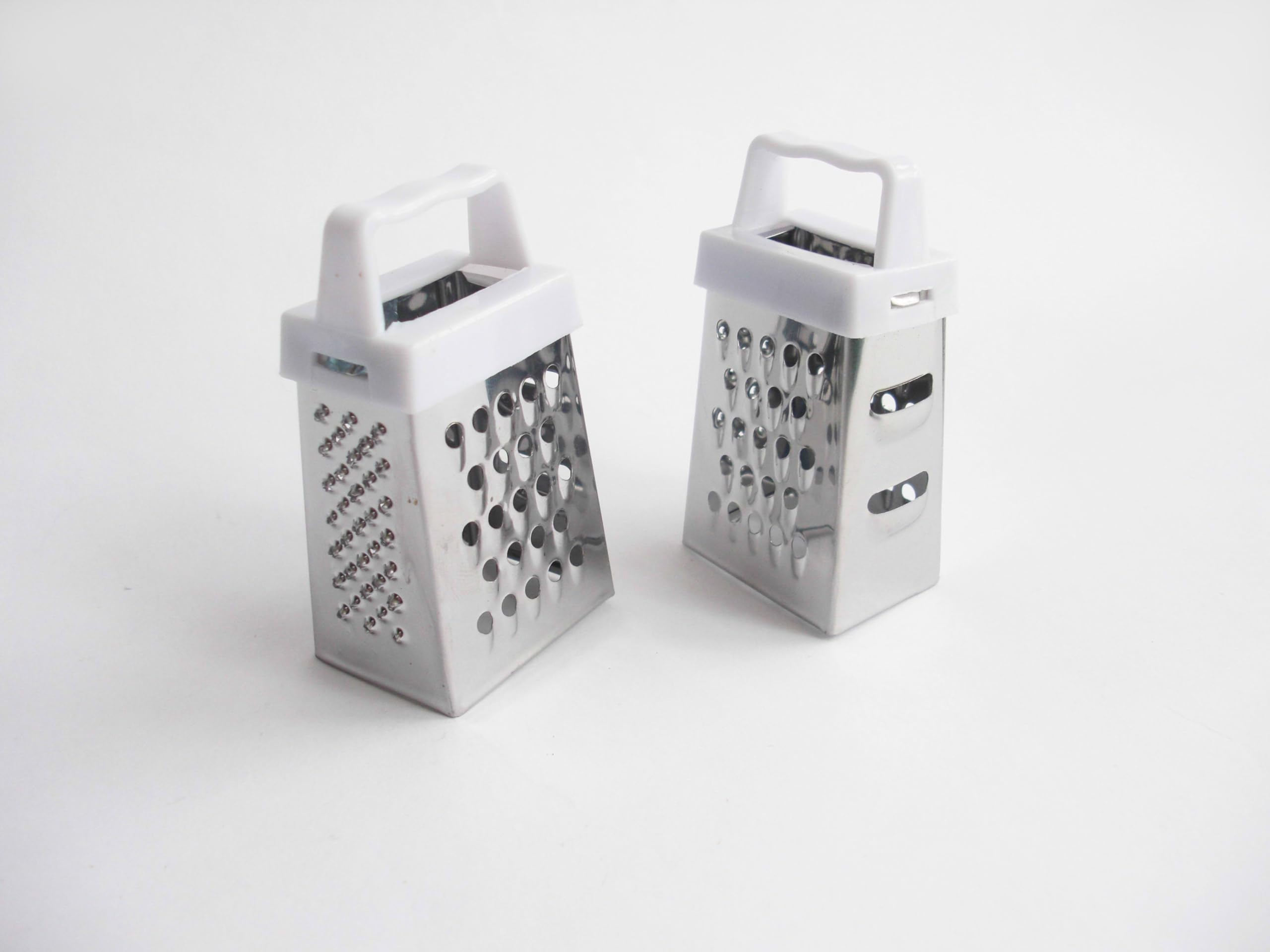 Tredoni Mini Graters - Stainless Steel 4-Sided Grater & Slicer, 2.7x1.4", Multicolor Plastic Handle, Model DP1