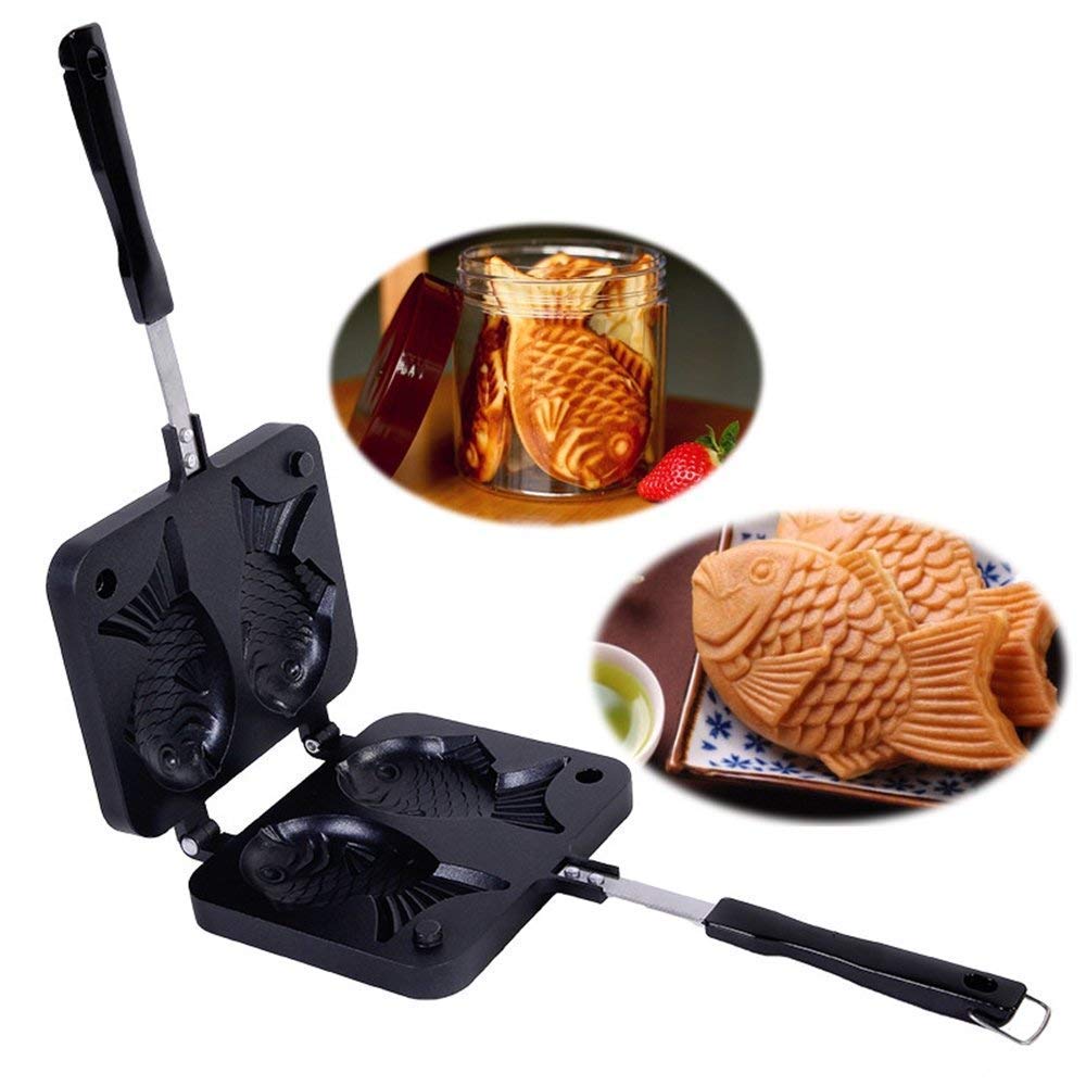 Japanese Double Pan, Nonstick Fish-Shaped Pancake Waffle Maker Egg Bubble Pan Aluminum Alloy Baking Plate For Home Kitchen Use (
