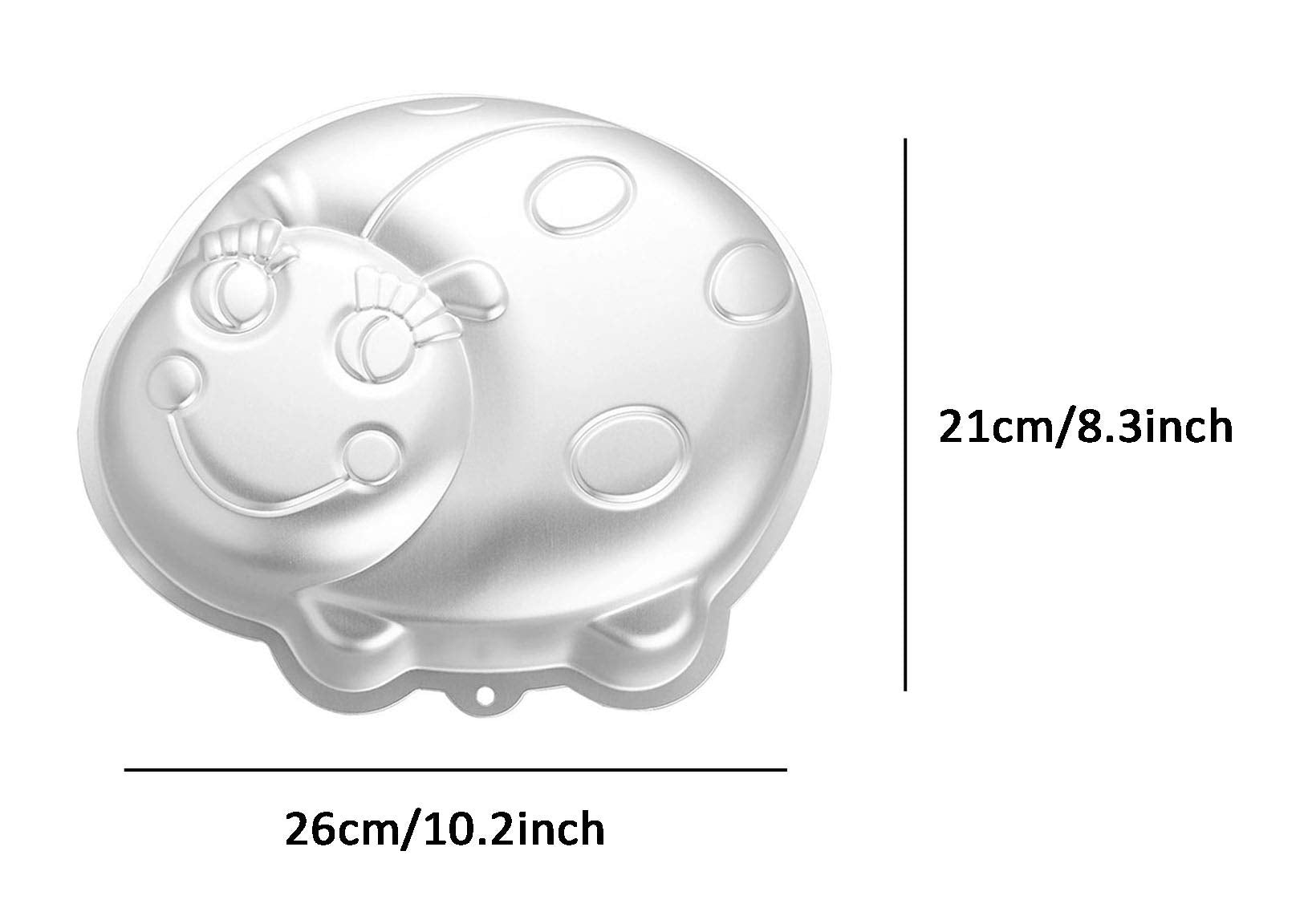 Zdywy 10 Inch Ladybug Shaped Aluminum 3D Baking Mould Cake Mold Tin Birthday Cake Pan - Ladybug
