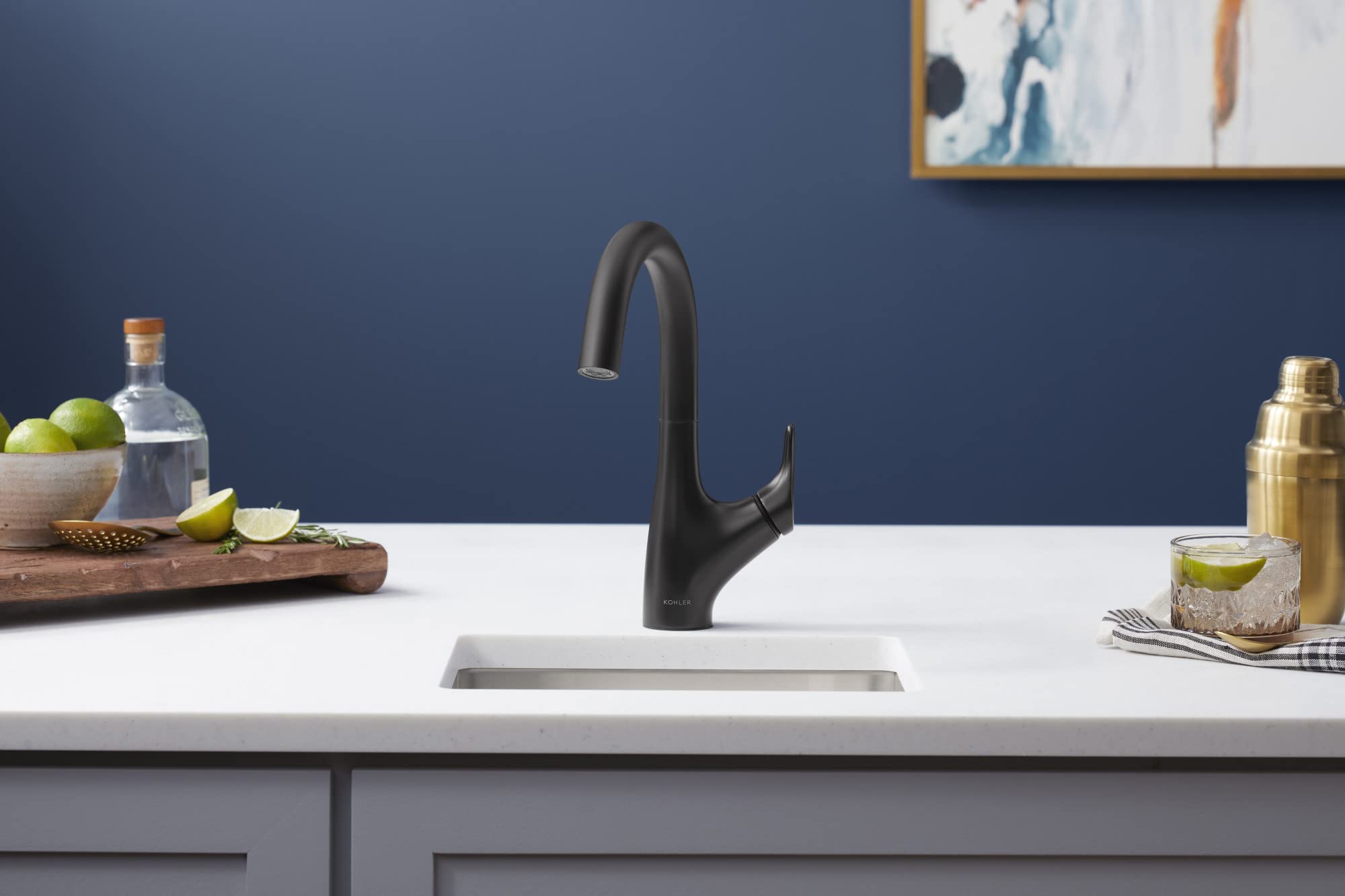 Kohler 30472-Bl Rival Single Handle, Bar Sink Faucet, Matte Black